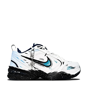 [ CUSTOM ] Air Monarch 4 Wave Design White/Black/Blue Sky